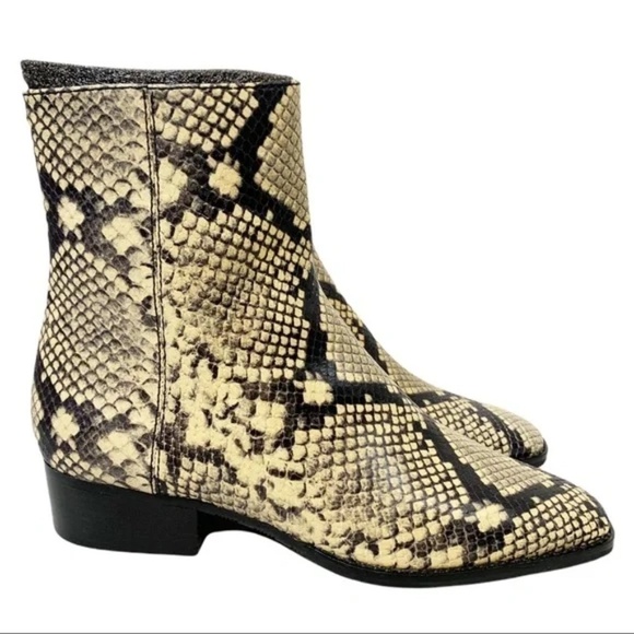 Stella Luna Leather Snake Print Ankle Boots Size 39 - Picture 3 of 8